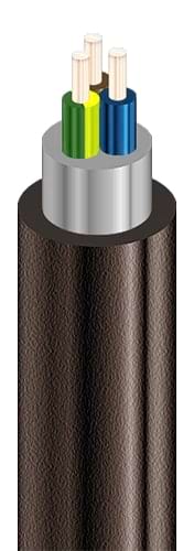 Erdkabel NYY-J 3 mm² Schwarz