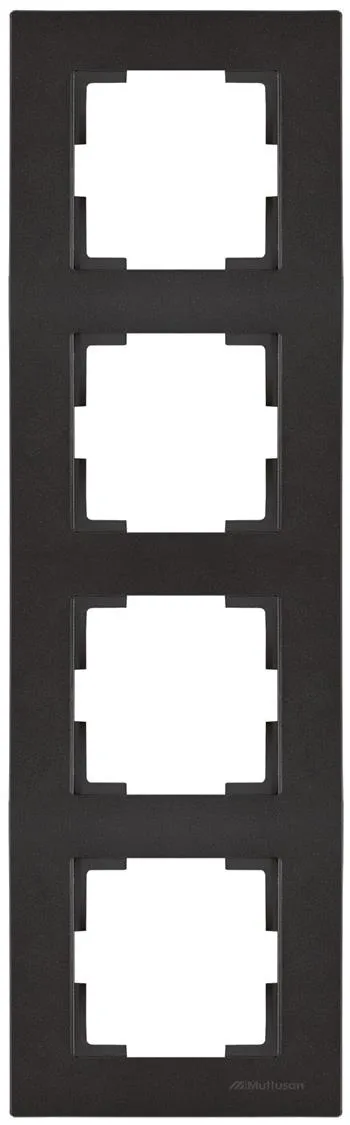 Cover frame vertical 4-gang VDE RITA black