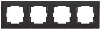 Cover frame horizontal 4-gang VDE RITA black