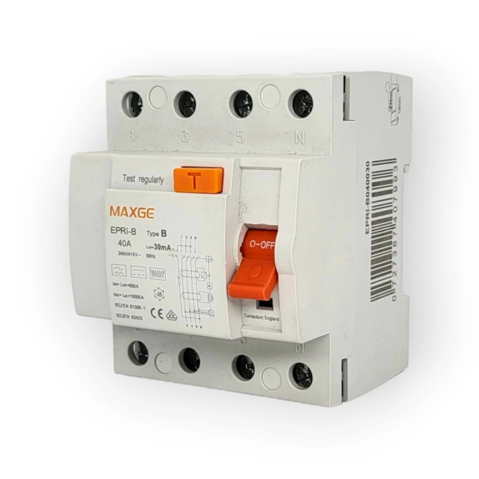 Earth leakage circuit breaker RCD type B 40A 30mA