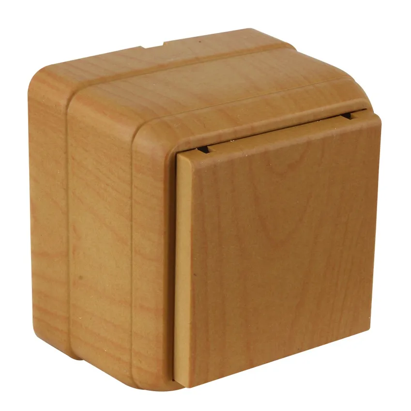 BRON surface-mounted socket outlet hinged cover oak