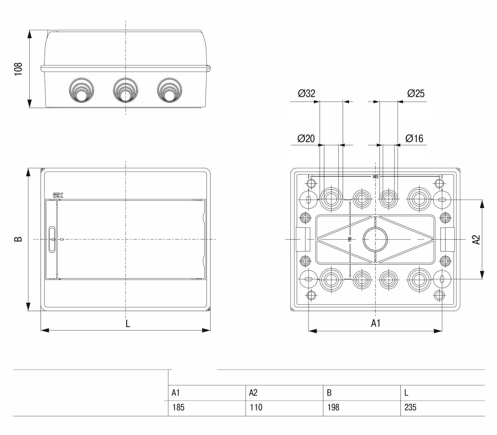 Sicherungskasten 9 Module Aufputz IP55 | MKP72-N3-09-55