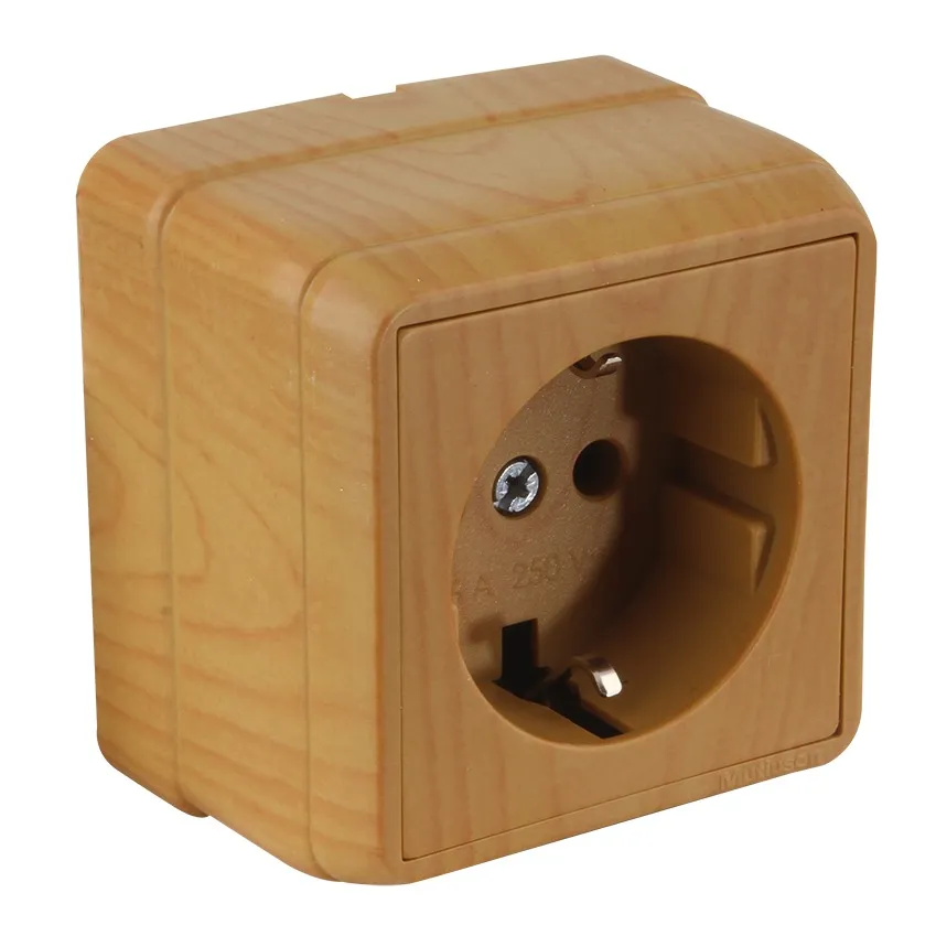 BRON surface-mounted socket outlet oak