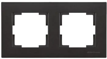 Abdeckrahmen Horizontal 2-fach VDE schwarz