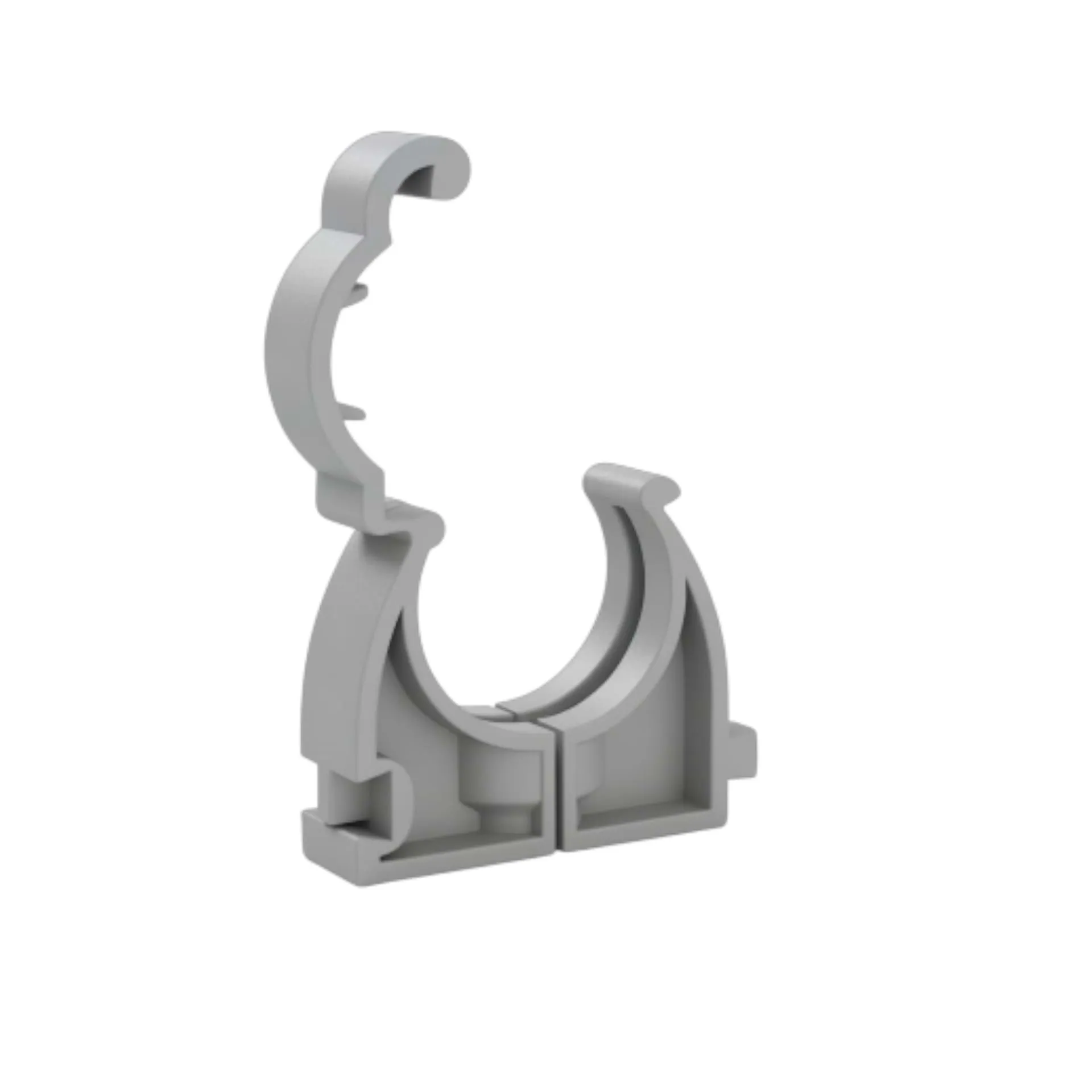 Lockable pipe clip 16mm grey 10 pcs