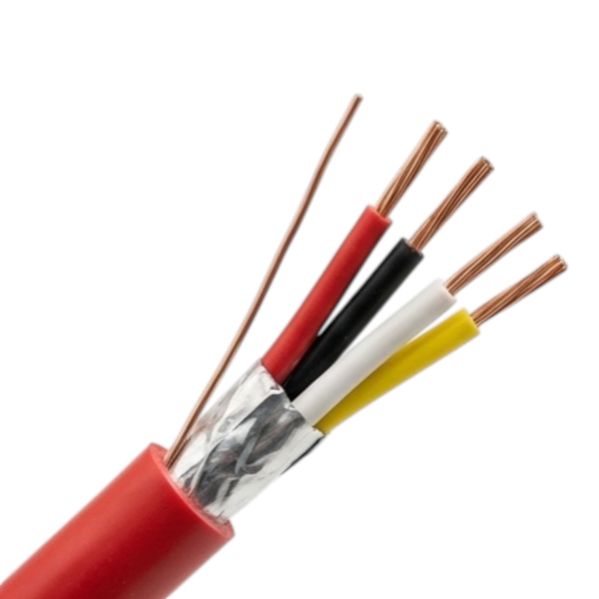 Halogenfreies Brandmeldekabel J-H(ST)H Bd 2x2x0,8 mm – rot Meterware